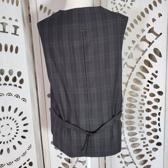 Y2K Mecca Charcoal Plaid Vest Made in Italy 42R-36N Hip Hop Streetwear - Picture 14 of 14